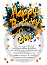 NEW Happy Birthday MY Son  A5