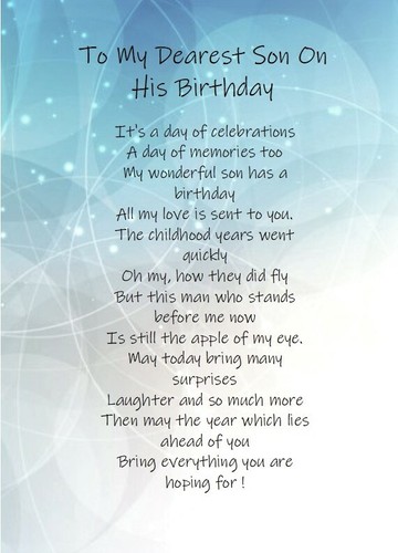Son his birthday - 'to, on